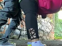big titted black milf found in hidden outdoor tunnel takes rough monster cock pounding