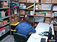 redhead shoplifter teen take this mall cop's rough pounding now