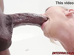Beautiful blake blossom gags on bbc deepthroat slurping saliva while riding hard