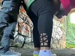 big titted black milf found in hidden outdoor tunnel takes rough monster cock pounding