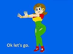 BIG TITS LESBIAN WORKOUT! Cartoon Babes in Leggings Scissor and Grind!