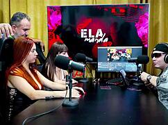 binho ted licks the pink pussy of this hot ninfeta on the podcast table while ruan watches speechless - podcast p�pum no barraco she takes charge