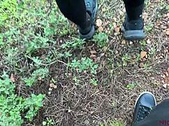 i found this brunette flashing cameltoe then deepthroating my cock outdoors