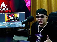 binho ted licks the pink pussy of this hot ninfeta on the podcast table while ruan watches speechless - podcast p�pum no barraco she takes charge
