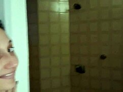 Hubby Fails at Shower Fix So Wife Calls Electrician for Steamy Interracial Bathroom Help in Front of Him