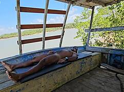 Pescador gets visit from brazilian girls on boat