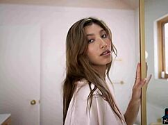 Middle eastern beauty with big natural tits does solo softcore