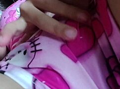 college girl masturbates with pink shorts and vagina