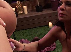 hot brunette milf sharing some toys with two hot friends