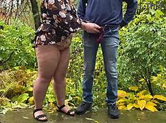 Couple shares special outdoor moment together