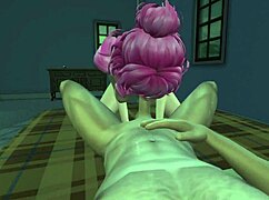 Pink haired sims girl enjoys group fun