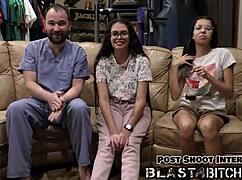Stepsisters aria nicole and angel santana get their pussies blasted with cum