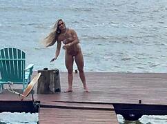 micro bikini on her body