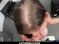 Milf shoplifter fucks officer for bail