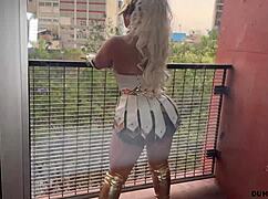 She found her muscled super hero and rode that huge cock