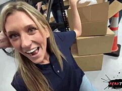 sneaky fucking my hot teen 18+ coworker in the warehouse but it went wrong