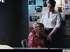 Agatha Vega tg prison fuck leaves horny shemale detective moaning from latina blowjob