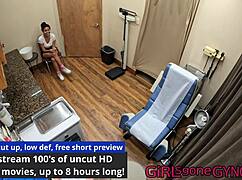 latina neighbor alix avery gets first gyno exam with gloves and spreading