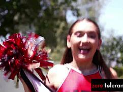 college cheerleaders uniform after practice