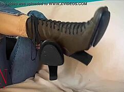 milf slave submits in boots and heels for domination