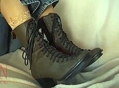 milf slave submits in boots and heels for domination
