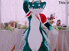 cute dragon dances playfully