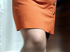 curvy mature woman in fitting room