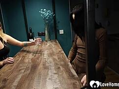 Lesbian best friends grind and lick wet pussies in the shower