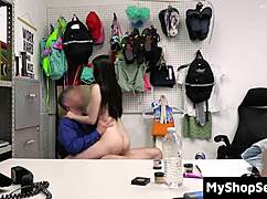 young fae gets caught shoplifting and fucks officer mike to go home free