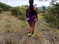 threesome in jungle with my two beautiful busty curvy stepdaughters
