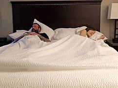 stepmom shares hotel bed and gets creampied