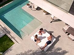 Confident bikini babes rossa vaxx and lula stocch tempt shy guy into a sensual foursome gp3453