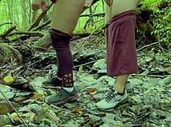 Amateur couple enjoys sex after hiking