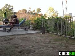 Hot wife fucks bbc outdoors and shames cuck husband