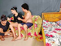 milf does cheating threesome ffm with two guys