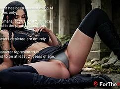 witch with big tits meets orc in forest