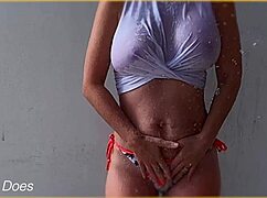 Wifey in wet bikini and shirt