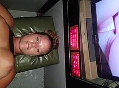 cute girlfriend nervous at gloryhole gets filled
