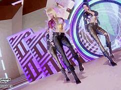 mmd kard gunshot ahri kaisa evelynn dance