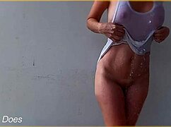 Wifey in wet bikini and shirt