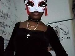 goth dominatrix teases with heels