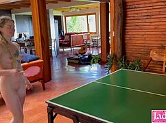 Naked Ping Pong With Daddy Ends In Rough Sex