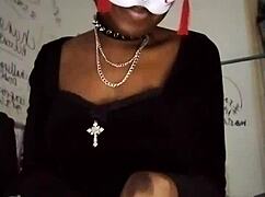 goth dominatrix teases with heels