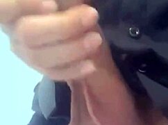 brazilian student strokes thick boss cock