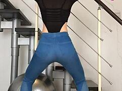 dancing chinese in tight jeans