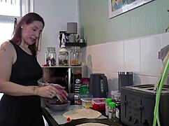 healthier homemade pizza made in kitchen