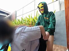 Thai Student In Uniform Fucks By Poolside