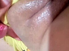 Naughty naked girl masturbates on travel bus