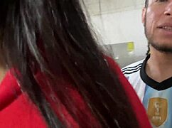 at the world cup she wanted out but my big cock convinsed her