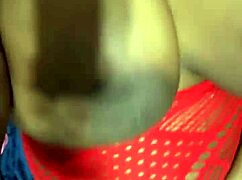 vibrator with big black tits on floor